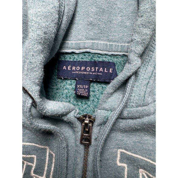 2000s Aeropostale Full Zip Womens XS Hoodie Embroidered Sweatshirt - Picture 4 of 5